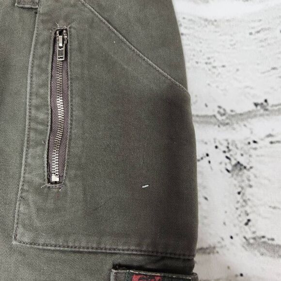 Roxy 100% Cotton Utility Cargo Back Mini Skirt Army Green Size 3 100% Cotton - Picture 4 of 9